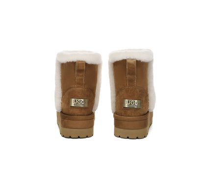 UGG EVERAU® UGG Boots Women Sheepskin Wool Shearling Lined Ankle Platform Udelia-PEROZ Accessories
