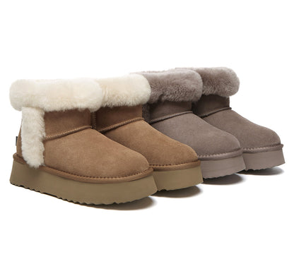 UGG EVERAU® UGG Boots Women Sheepskin Wool Shearling Lined Mini Platform Kazzi-PEROZ Accessories