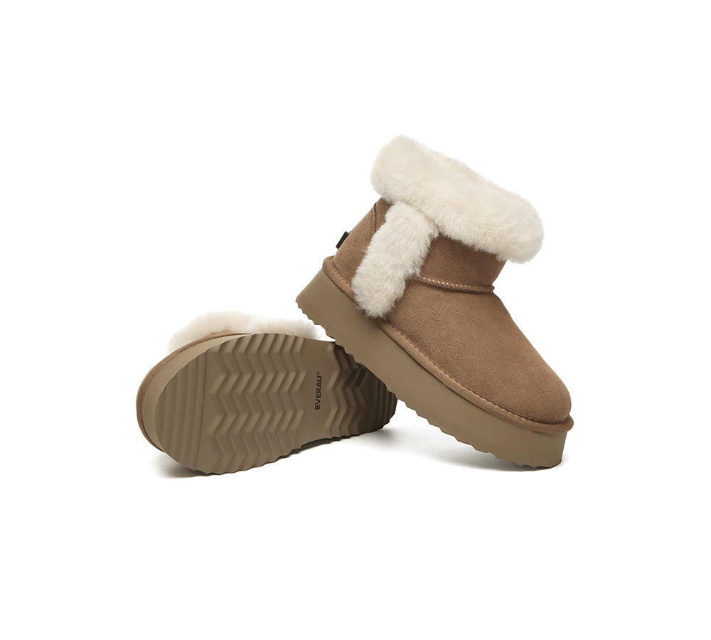 UGG EVERAU® UGG Boots Women Sheepskin Wool Shearling Lined Mini Platform Kazzi-PEROZ Accessories
