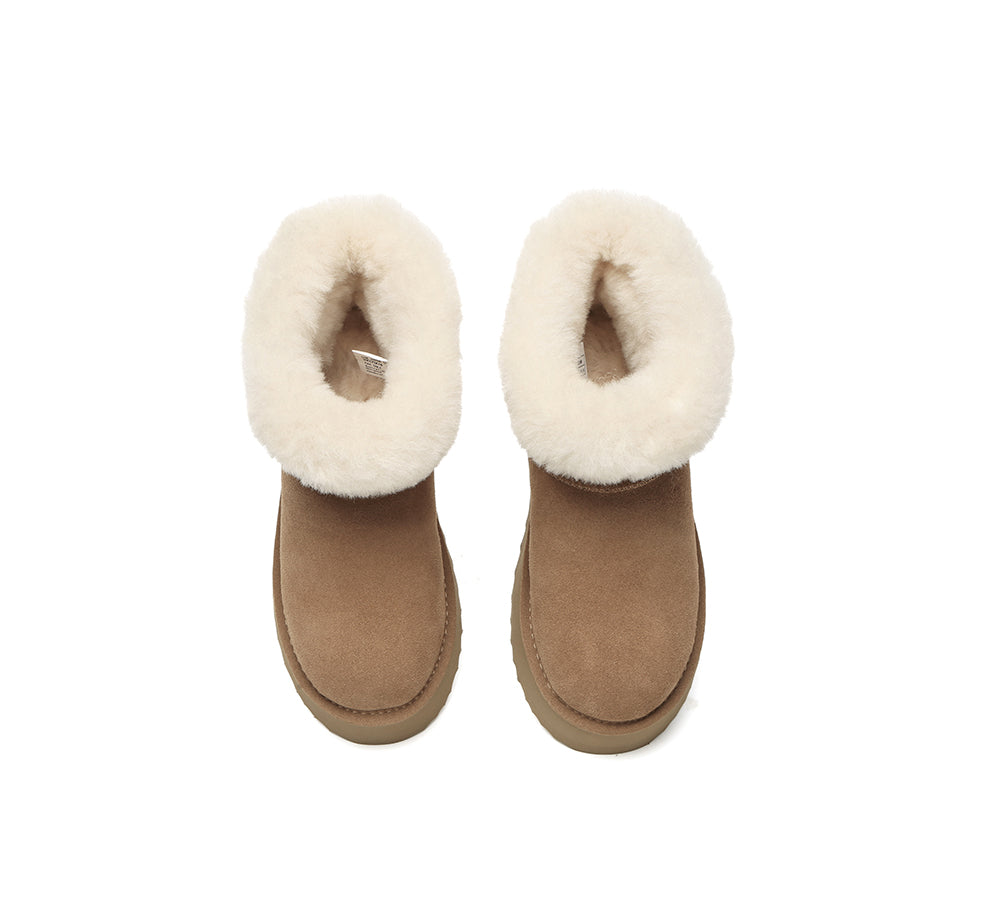 UGG EVERAU® UGG Boots Women Sheepskin Wool Shearling Lined Mini Platform Kazzi-PEROZ Accessories