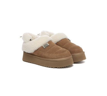 UGG EVERAU® UGG Slippers Women Removable Wool Strap Drawstring Slingback Platform Paige-PEROZ Accessories