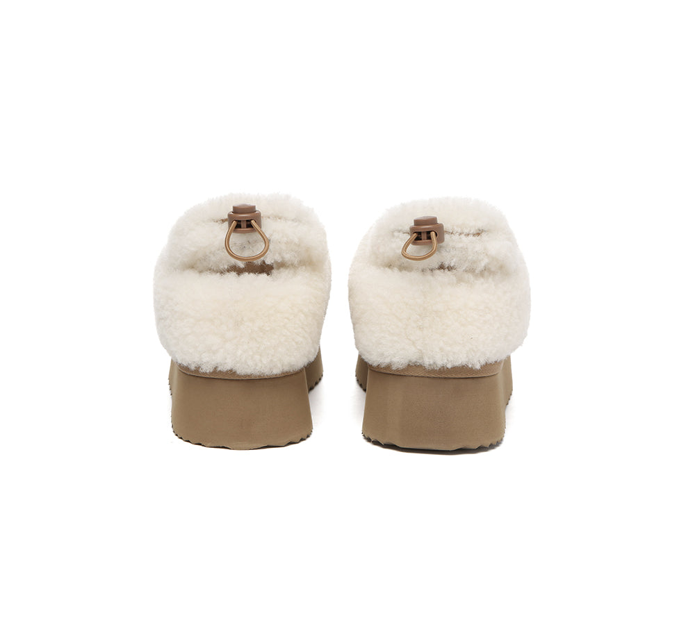 UGG EVERAU® UGG Slippers Women Removable Wool Strap Drawstring Slingback Platform Paige-PEROZ Accessories