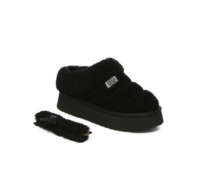 UGG EVERAU® UGG Slippers Women Removable Wool Strap Drawstring Slingback Platform Paige-PEROZ Accessories