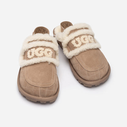 UGG Violet Matelassé Shearling Slipper (Elastic Logo, Detachable Feature)-Women Slippers-PEROZ Accessories