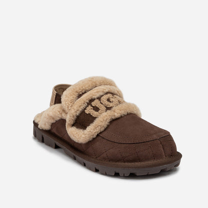 UGG Violet Matelassé Shearling Slipper (Elastic Logo, Detachable Feature)-Women Slippers-PEROZ Accessories