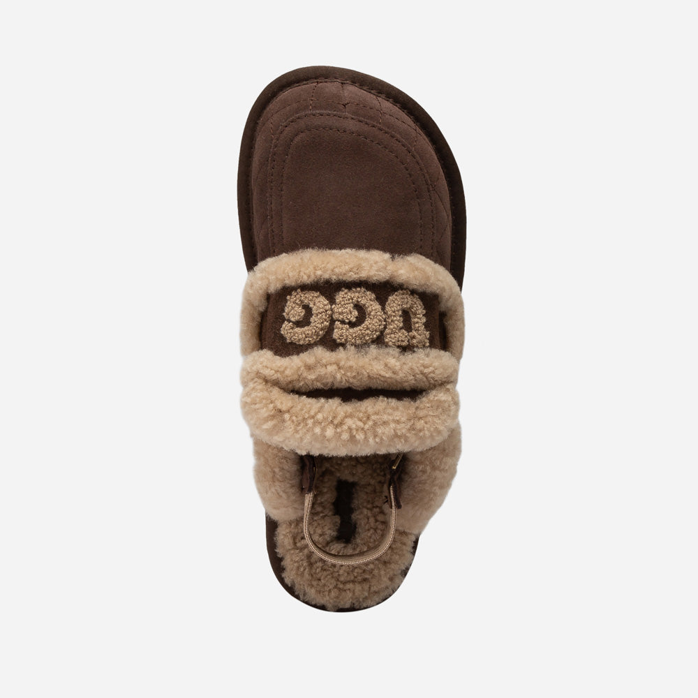 UGG Violet Matelassé Shearling Slipper (Elastic Logo, Detachable Feature)-Women Slippers-PEROZ Accessories