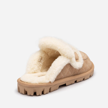 UGG Violet Matelassé Shearling Slipper (Elastic Logo, Detachable Feature)-Women Slippers-PEROZ Accessories