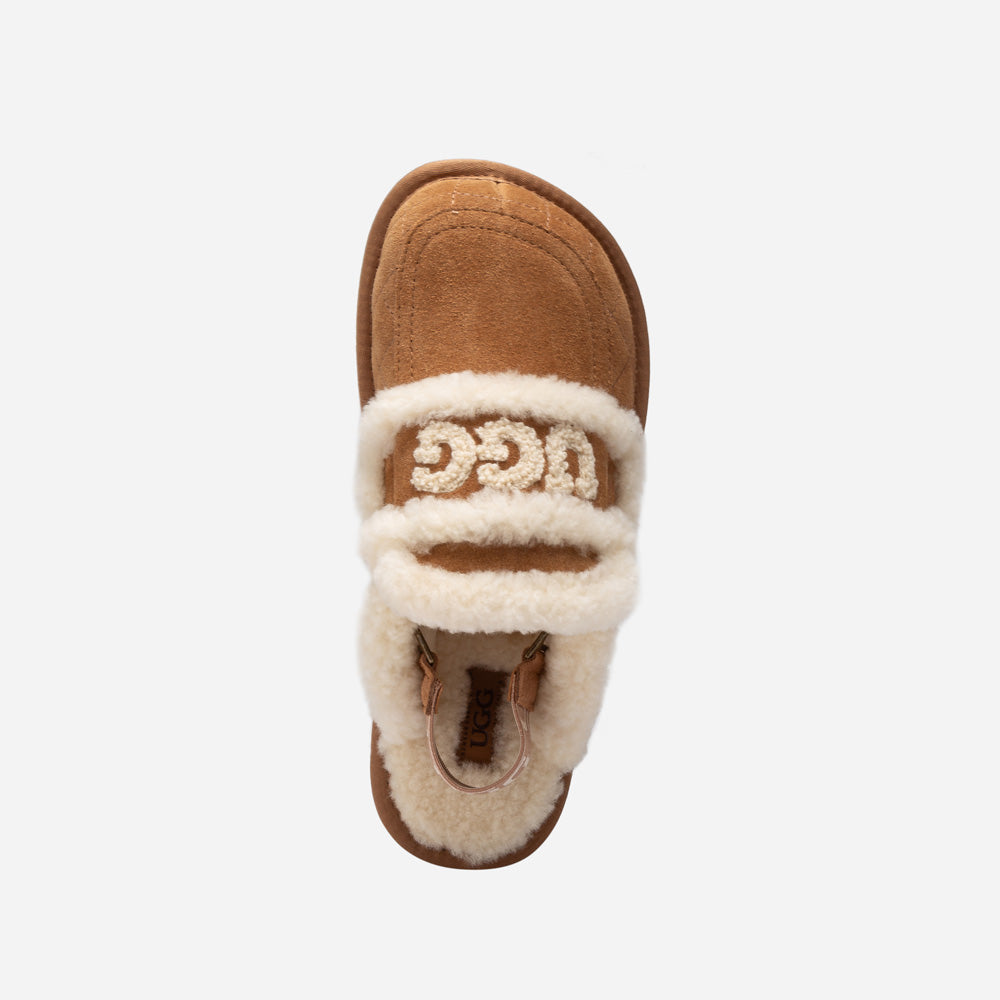 UGG Violet Matelassé Shearling Slipper (Elastic Logo, Detachable Feature)-Women Slippers-PEROZ Accessories