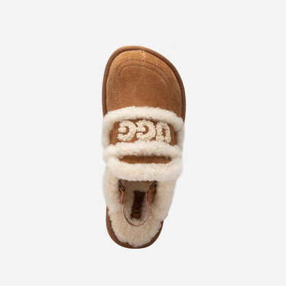 UGG Violet Matelassé Shearling Slipper (Elastic Logo, Detachable Feature)-Women Slippers-PEROZ Accessories