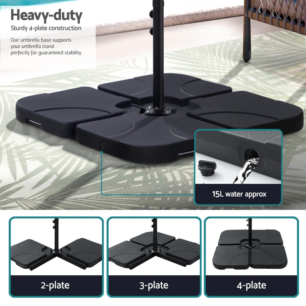 Instahut Umbrella Outdoor Umbrellas Cantilever Sun Stand UV Garden Base Grey 3M-Home &amp; Garden &gt; Shading &gt; Umbrellas &amp; Sunshades-PEROZ Accessories