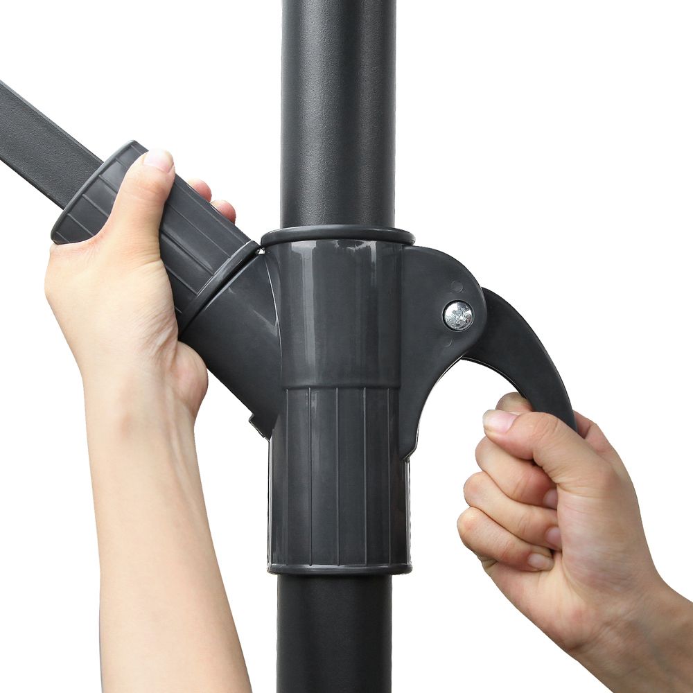 Instahut 3m Outdoor Umbrella Cantilever Beach Garden Patio Black-Outdoor Umbrellas-PEROZ Accessories