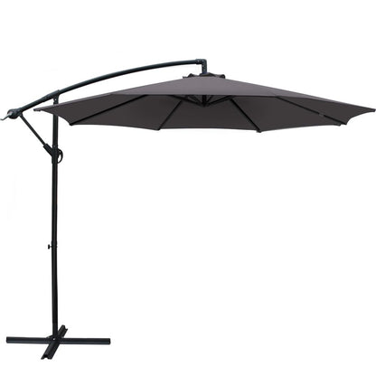 Instahut 3m Outdoor Umbrella Cantilever Beach Garden Patio Charcoal-Outdoor Umbrellas-PEROZ Accessories