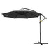 Instahut Outdoor Umbrella 3M Cantilever Beach LED Garden Shade Patio Charcoal-Outdoor Umbrellas-PEROZ Accessories
