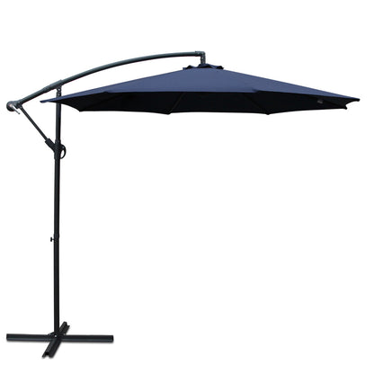 Instahut 3m Outdoor Umbrella Cantilever Beach Garden Patio Navy-Home &amp; Garden &gt; Shading &gt; Umbrellas &amp; Sunshades-PEROZ Accessories