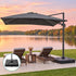 Instahut Outdoor Umbrella w/Base 3m Cantilever Stand Sun Roma 360 Degree Charcoal-Home & Garden > Shading > Umbrellas & Sunshades-PEROZ Accessories