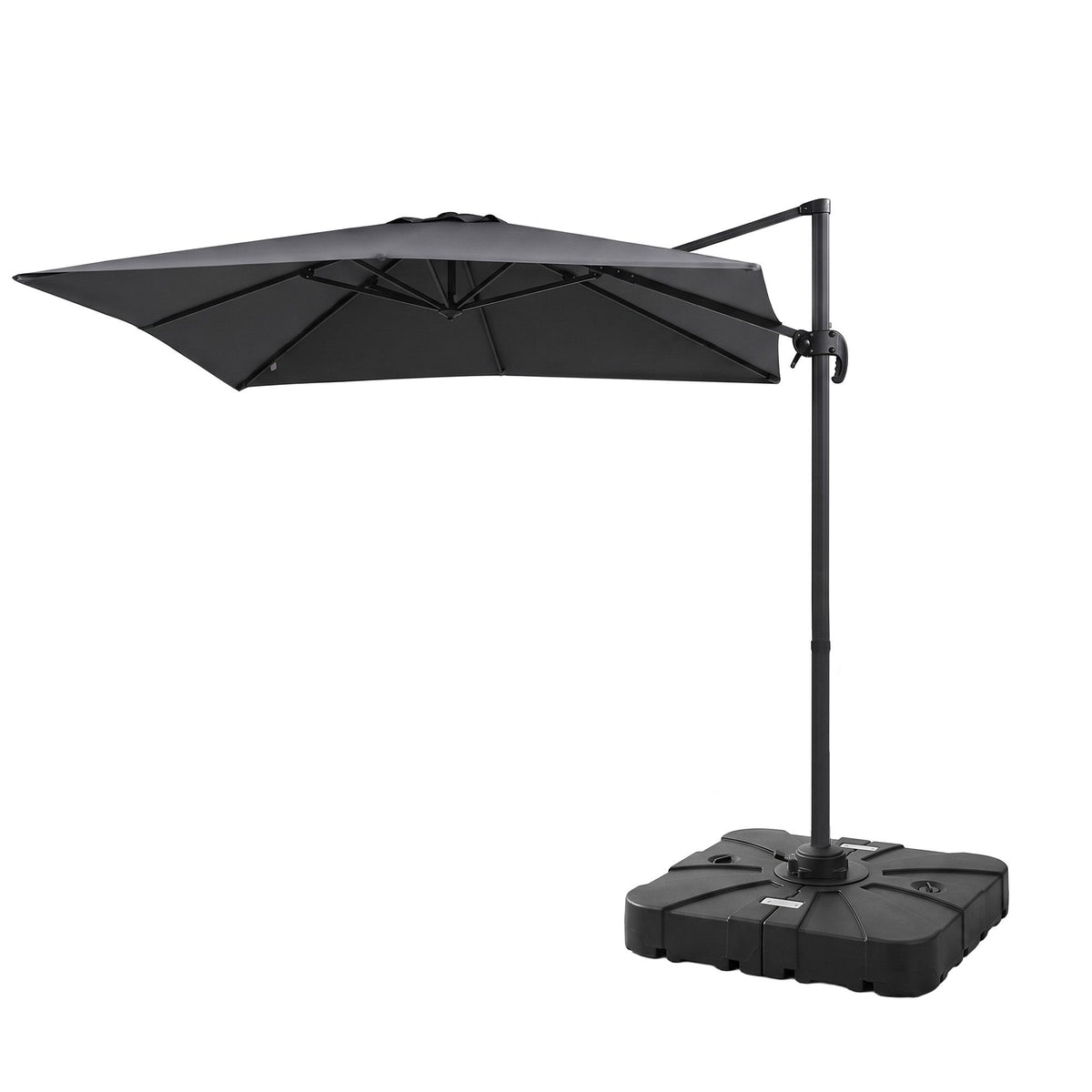 Instahut Outdoor Umbrella w/Base 3m Cantilever Stand Sun Roma 360 Degree Charcoal-Home &amp; Garden > Shading > Umbrellas &amp; Sunshades-PEROZ Accessories