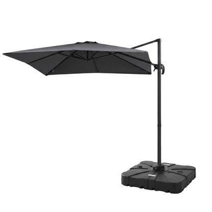 Instahut Outdoor Umbrella w/Base 3m Cantilever Stand Sun Roma 360 Degree Charcoal-Home &amp; Garden > Shading > Umbrellas &amp; Sunshades-PEROZ Accessories