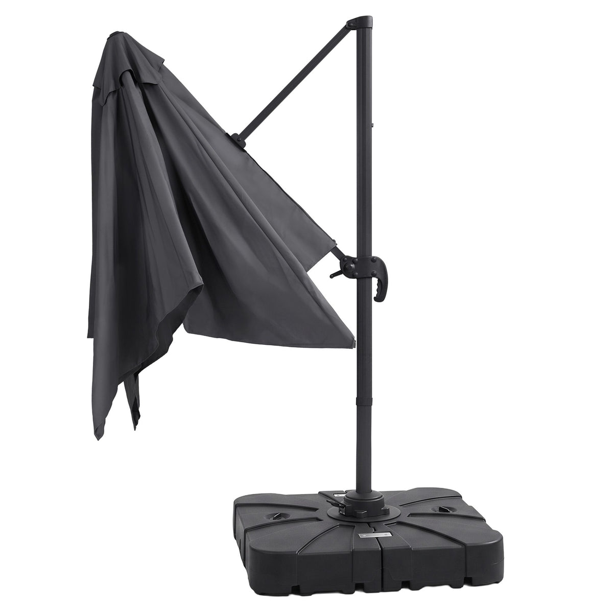 Instahut Outdoor Umbrella w/Base 3m Cantilever Stand Sun Roma 360 Degree Charcoal-Home &amp; Garden > Shading > Umbrellas &amp; Sunshades-PEROZ Accessories