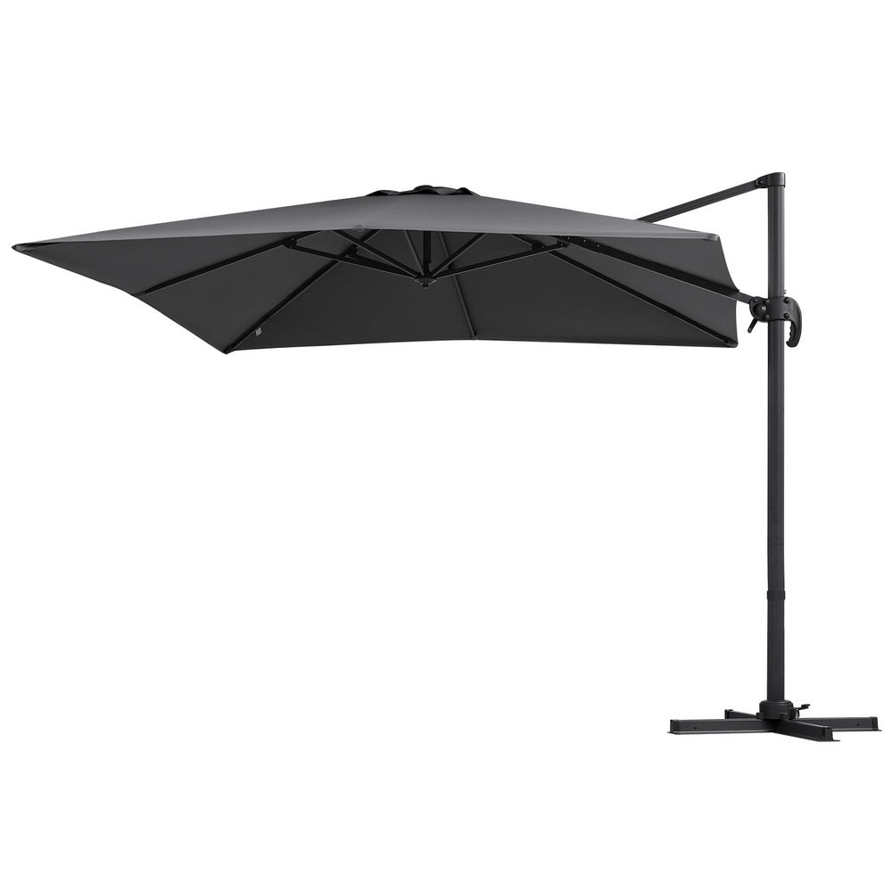 Instahut Outdoor Umbrella 3m Umbrellas Cantilever Stand Sun Roma 360 Degree Charcoal-Home &amp; Garden &gt; Shading &gt; Umbrellas &amp; Sunshades-PEROZ Accessories