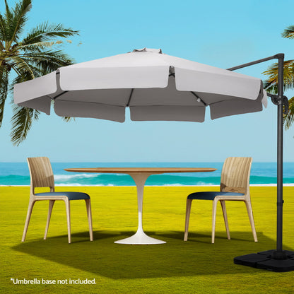 Instahut 3m Outdoor Umbrella Cantilever 360 Degree Tilt Beach Roma Grey-Home &amp; Garden &gt; Shading &gt; Umbrellas &amp; Sunshades-PEROZ Accessories