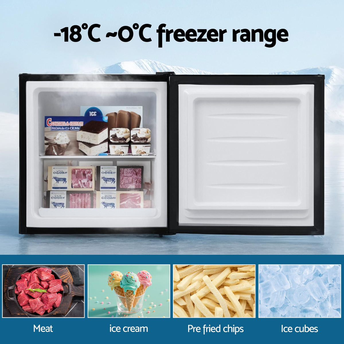 Devanti 31L Small Upright Freezer Vertical Freezer Black-Appliances > Fridges &amp; Freezers > Freezers-PEROZ Accessories