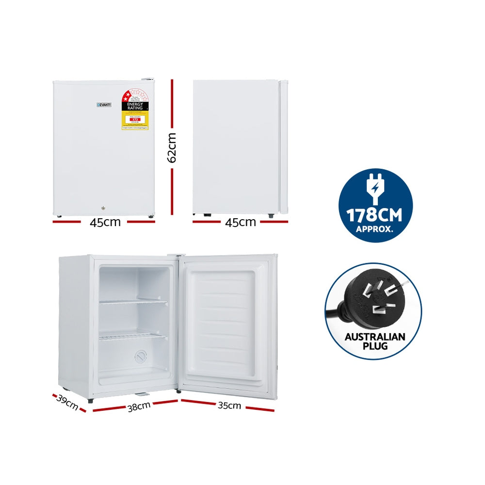 Devanti 60L Upright Freezer Fridge White-Appliances &gt; Fridges-PEROZ Accessories