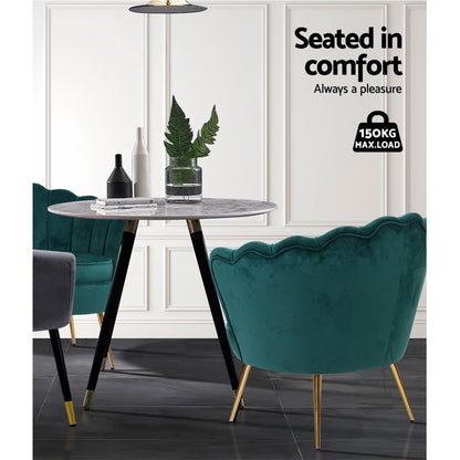 Artiss Armchair Velvet Green Callista-Armchairs-PEROZ Accessories