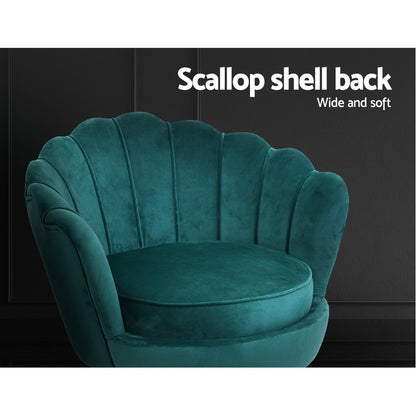 Artiss Armchair Velvet Green Callista-Armchairs-PEROZ Accessories