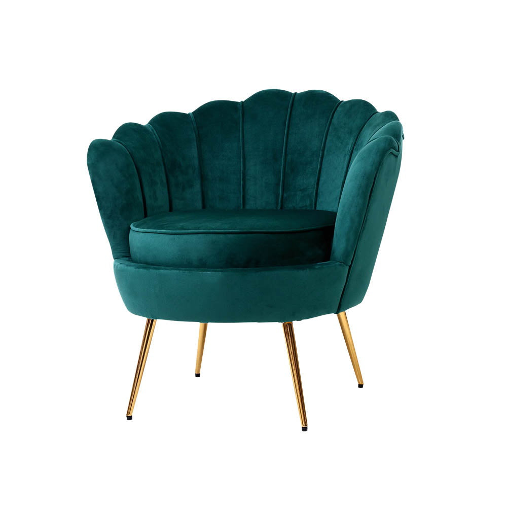 Artiss Armchair Velvet Green Callista-Armchairs-PEROZ Accessories