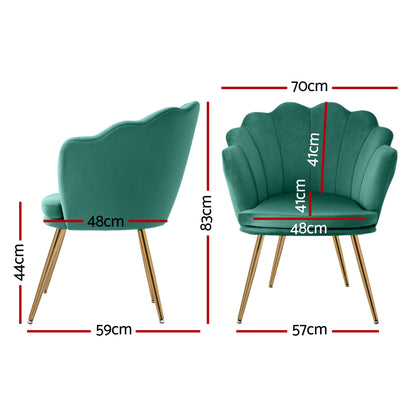 Artiss Armchair Velvet Green Callista-Armchairs-PEROZ Accessories