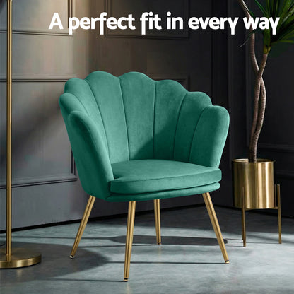 Artiss Armchair Velvet Green Callista-Armchairs-PEROZ Accessories