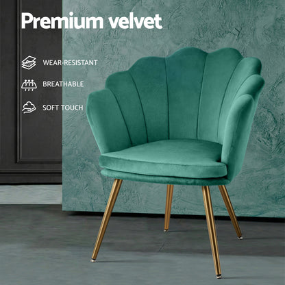 Artiss Armchair Velvet Green Callista-Armchairs-PEROZ Accessories