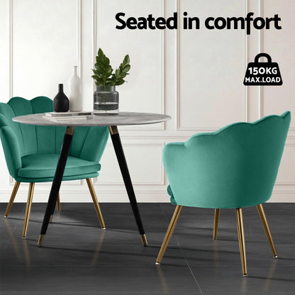 Artiss Armchair Velvet Green Callista-Armchairs-PEROZ Accessories