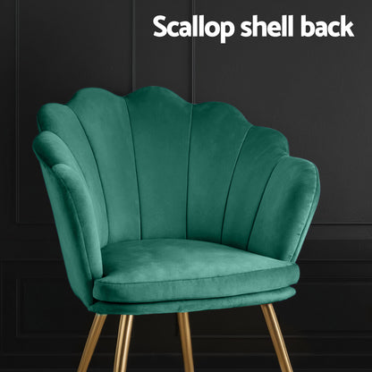 Artiss Armchair Velvet Green Callista-Armchairs-PEROZ Accessories