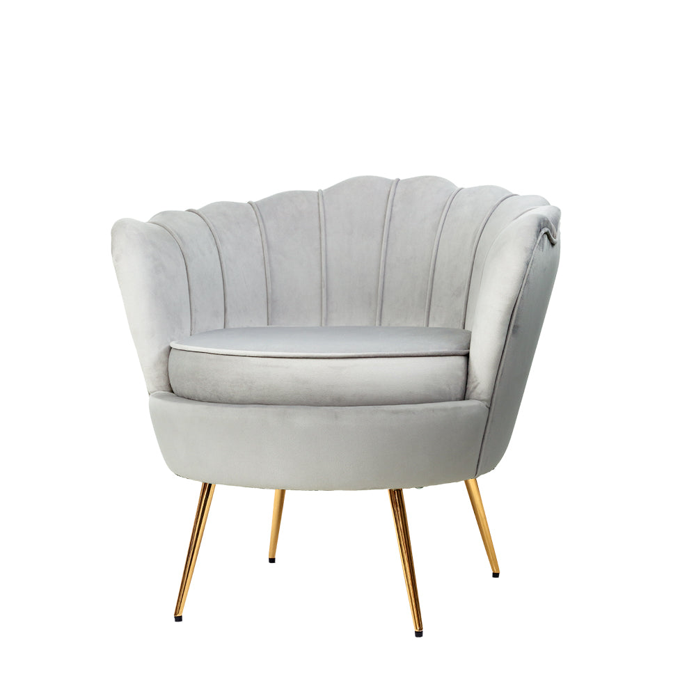 Artiss Armchair Velvet Grey Callista-Armchairs-PEROZ Accessories