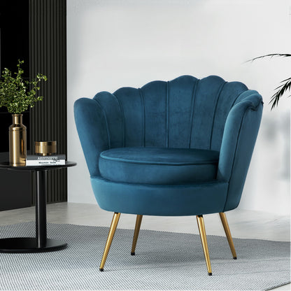 Artiss Armchair Velvet Blue Callista-Armchairs-PEROZ Accessories