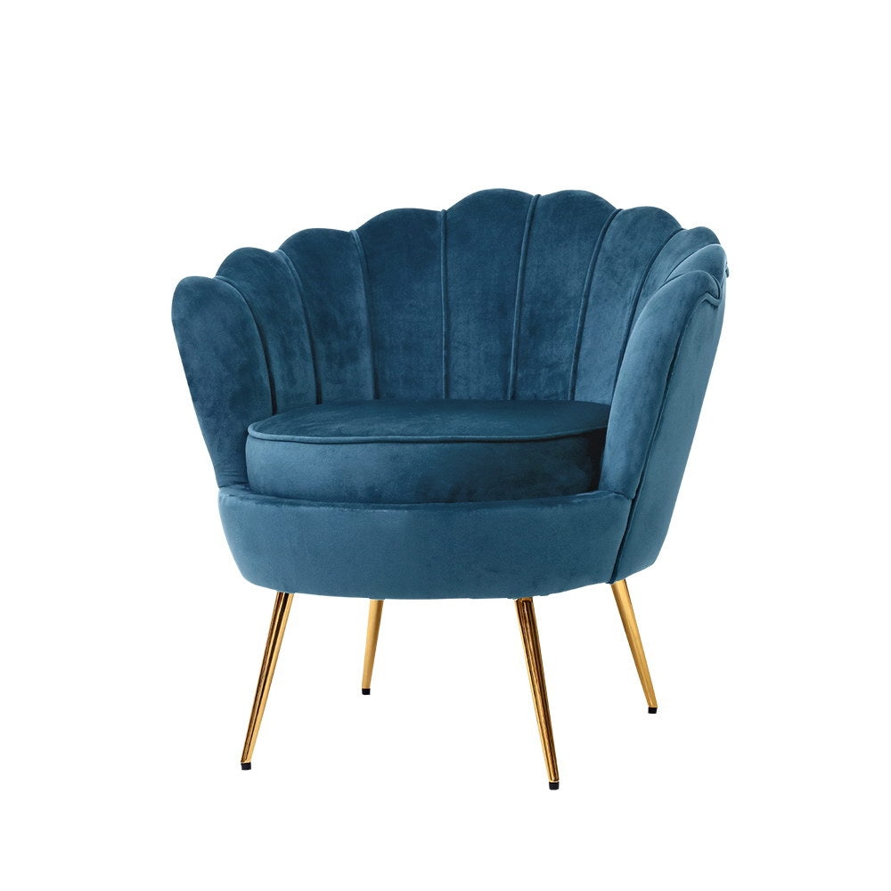 Artiss Armchair Velvet Blue Callista-Armchairs-PEROZ Accessories