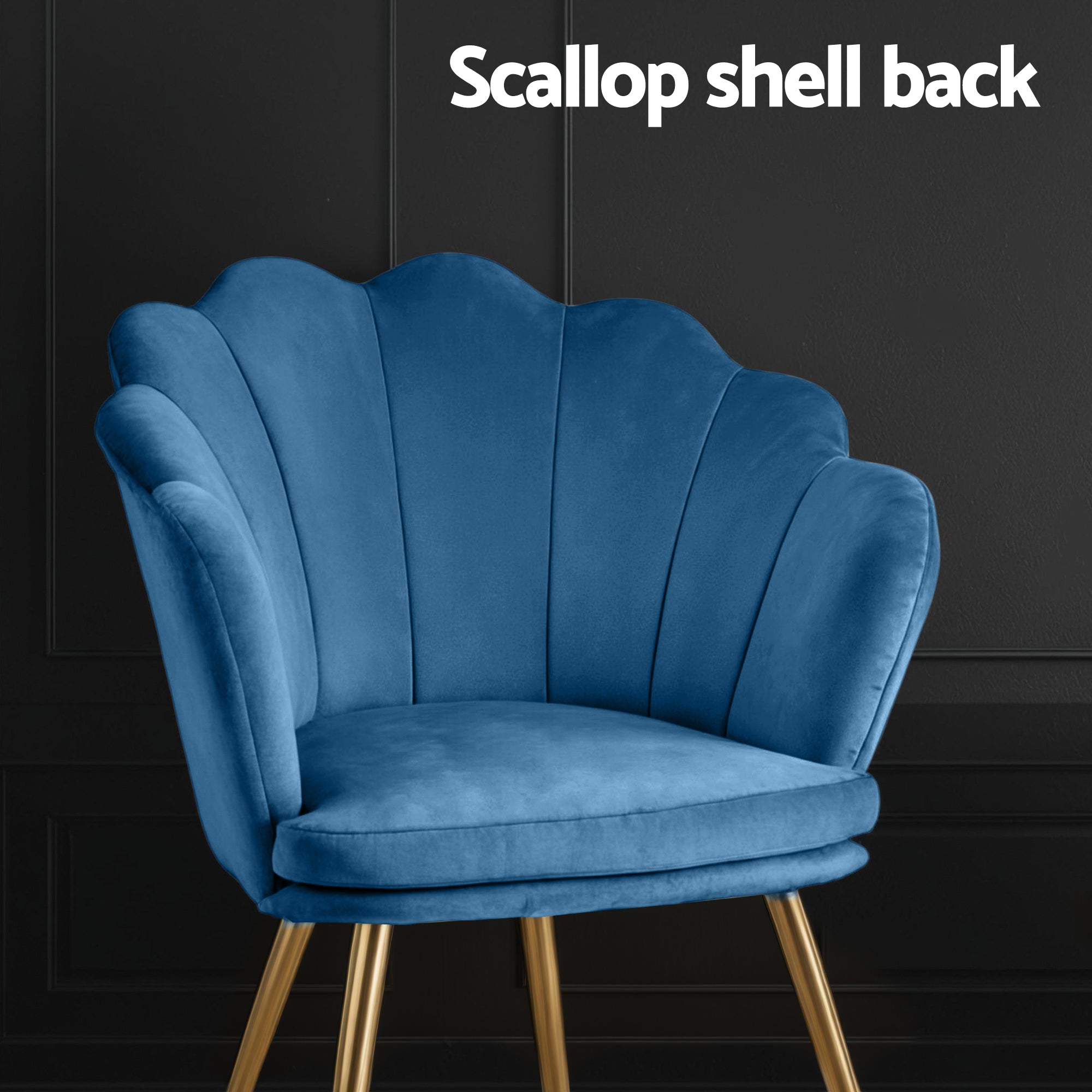 Artiss Armchair Velvet Blue Callista-Armchairs-PEROZ Accessories