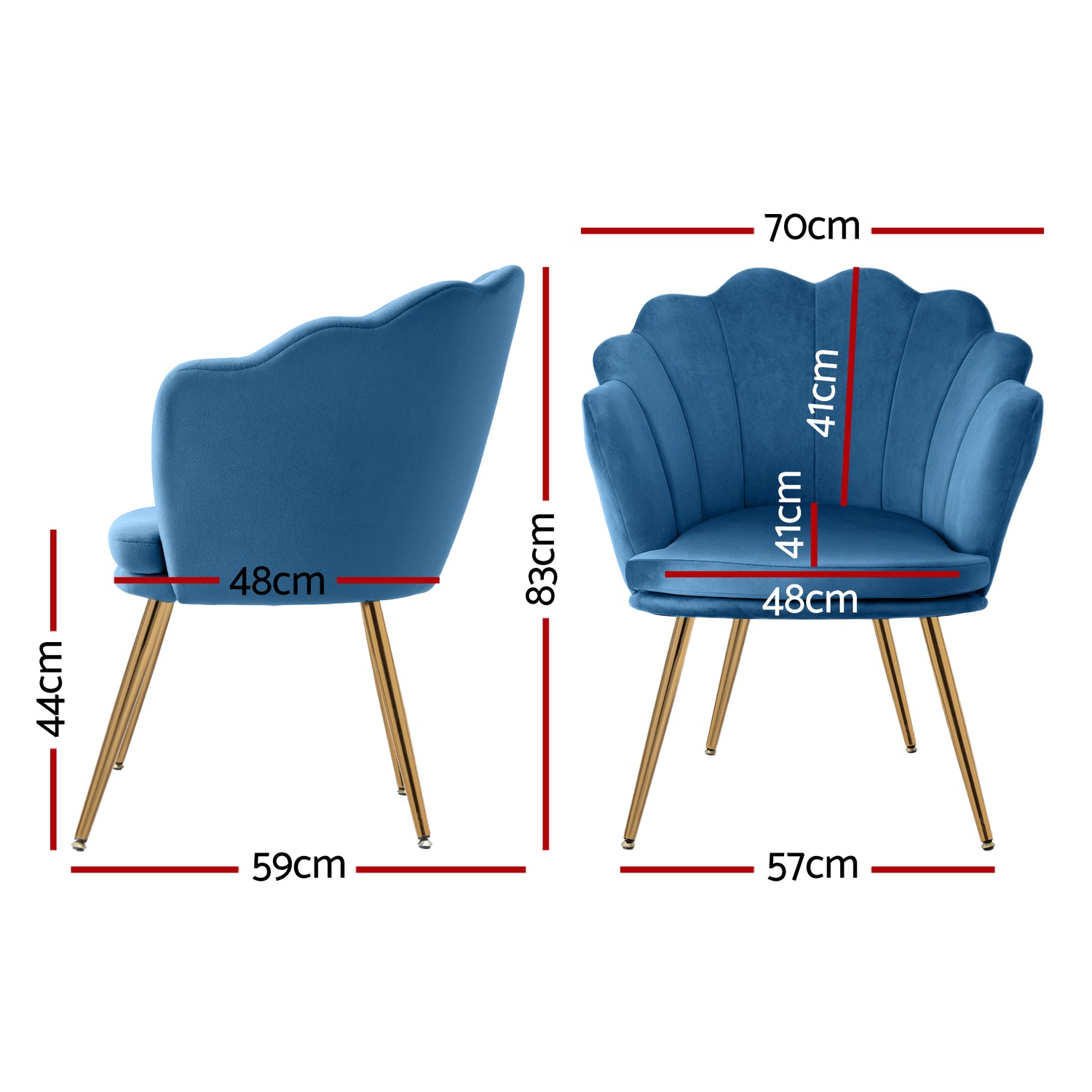 Artiss Armchair Velvet Blue Callista-Armchairs-PEROZ Accessories