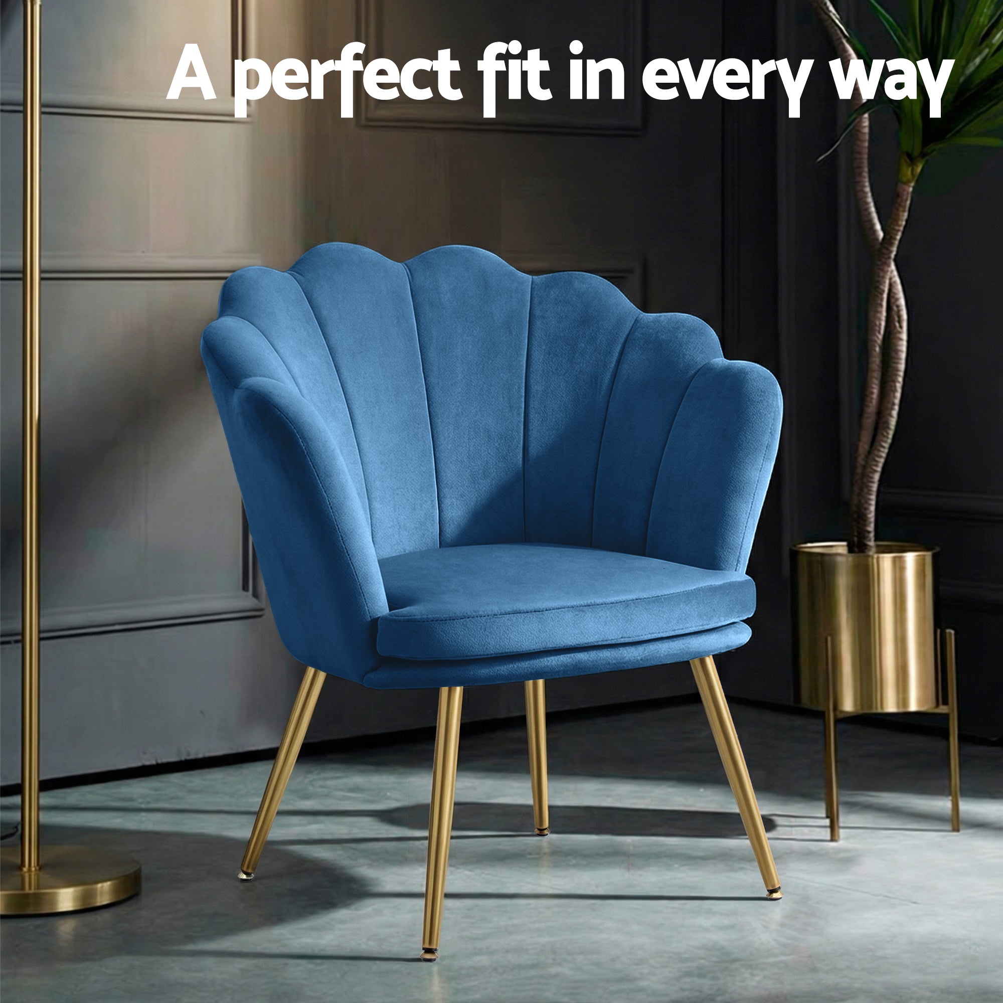 Artiss Armchair Velvet Blue Callista-Armchairs-PEROZ Accessories