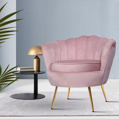Artiss Armchair Velvet Pink Callista-Furniture &gt; Living Room-PEROZ Accessories