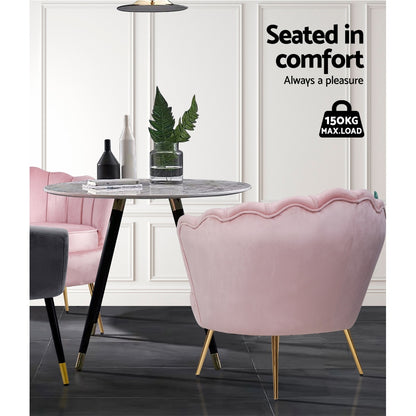 Artiss Armchair Velvet Pink Callista-Furniture &gt; Living Room-PEROZ Accessories