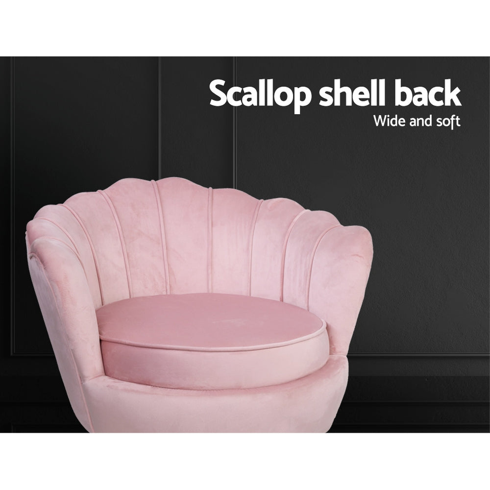 Artiss Armchair Velvet Pink Callista-Furniture &gt; Living Room-PEROZ Accessories