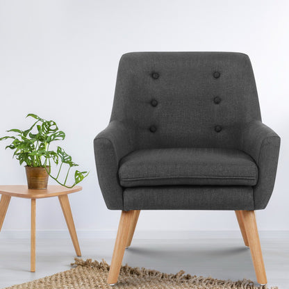 Artiss Armchair Linen Fabric Anne Charcoal-Armchairs-PEROZ Accessories