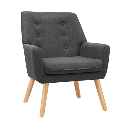 Artiss Armchair Linen Fabric Anne Charcoal-Armchairs-PEROZ Accessories