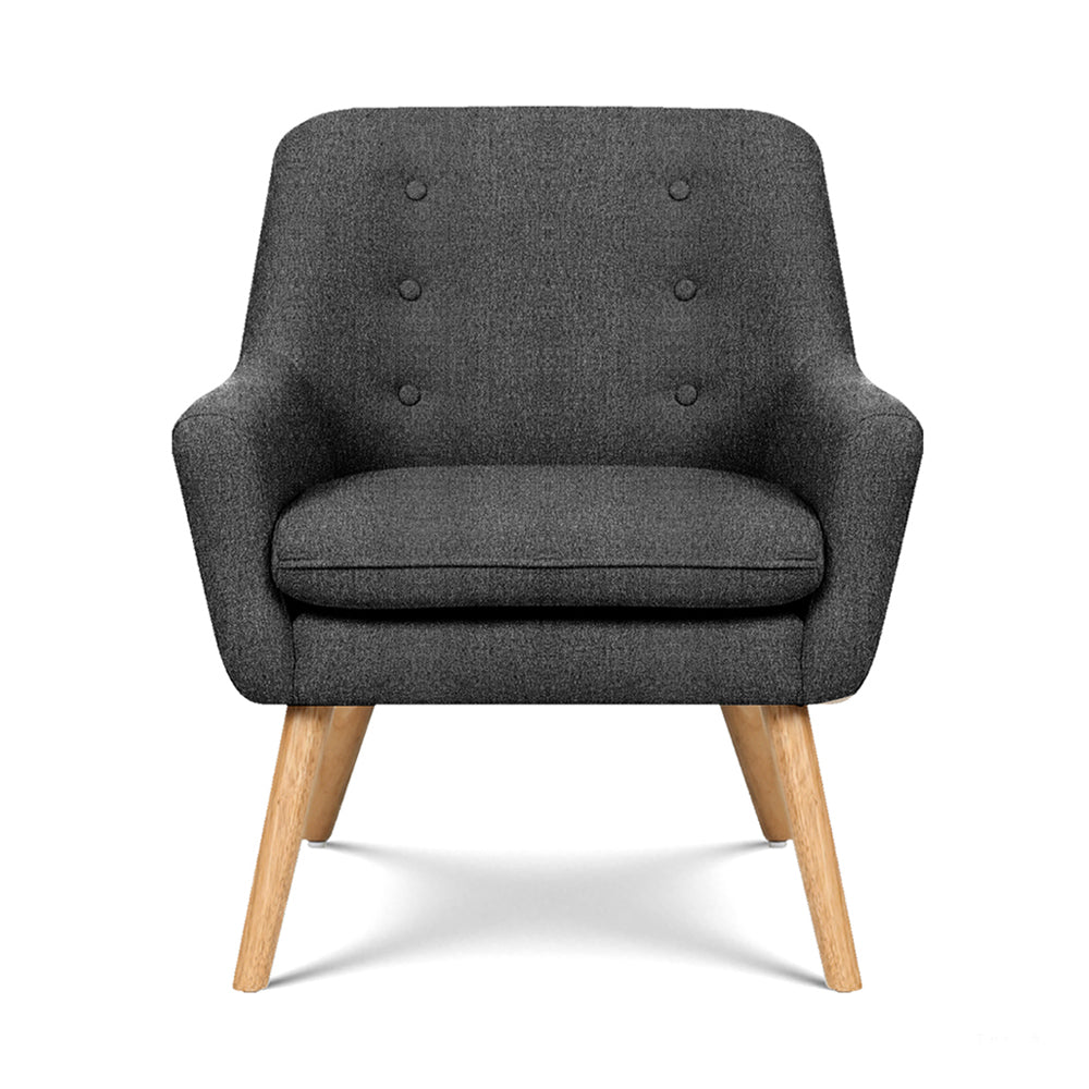 Artiss 2X Armchair Lounge Chair Accent Tub Chair Charcoal ANNE-Furniture &gt; Bar Stools &amp; Chairs &gt; Arm Chairs &amp; Recliners-PEROZ Accessories