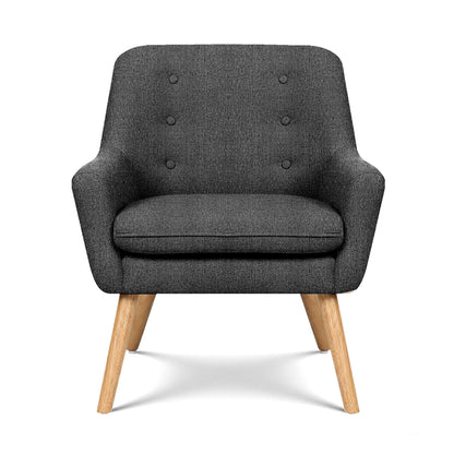 Artiss 2X Armchair Lounge Chair Accent Tub Chair Charcoal ANNE-Furniture &gt; Bar Stools &amp; Chairs &gt; Arm Chairs &amp; Recliners-PEROZ Accessories