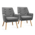 Artiss 2X Armchair Lounge Chair Accent Tub Chair Grey ANNE-Furniture > Bar Stools & Chairs > Arm Chairs & Recliners-PEROZ Accessories