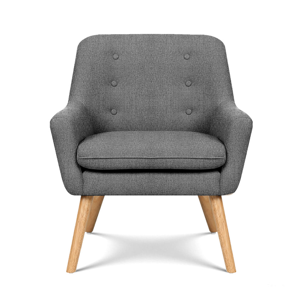 Artiss 2X Armchair Lounge Chair Accent Tub Chair Grey ANNE-Furniture &gt; Bar Stools &amp; Chairs &gt; Arm Chairs &amp; Recliners-PEROZ Accessories