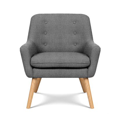 Artiss 2X Armchair Lounge Chair Accent Tub Chair Grey ANNE-Furniture &gt; Bar Stools &amp; Chairs &gt; Arm Chairs &amp; Recliners-PEROZ Accessories